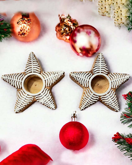 Christmas Star Tea Light Holder | Set Of 2