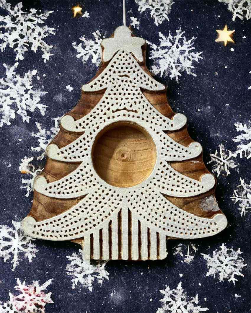 Christmas Tree Tea Light Holder | Set Of 2