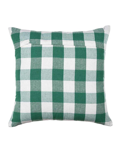 Square Checked Design Cotton Cushion Covers  | Multiple Colors | Set Of 4 | 18 x 18 inches