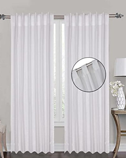 Modern Lines Design Cotton Window Curtains | Set Of 2