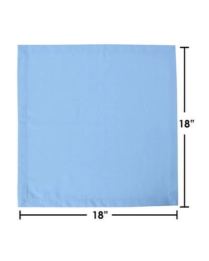 Light Blue Soft Cotton Napkin With Mitted Corners | Set Of 12 | 18 x 18 Inches