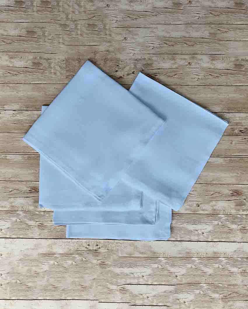 Light Blue Soft Cotton Napkin With Mitted Corners | Set Of 12 | 18 x 18 Inches