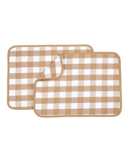 Checks Quilt Dish Drying Mats | Set of 2 | 18 x 24 inches