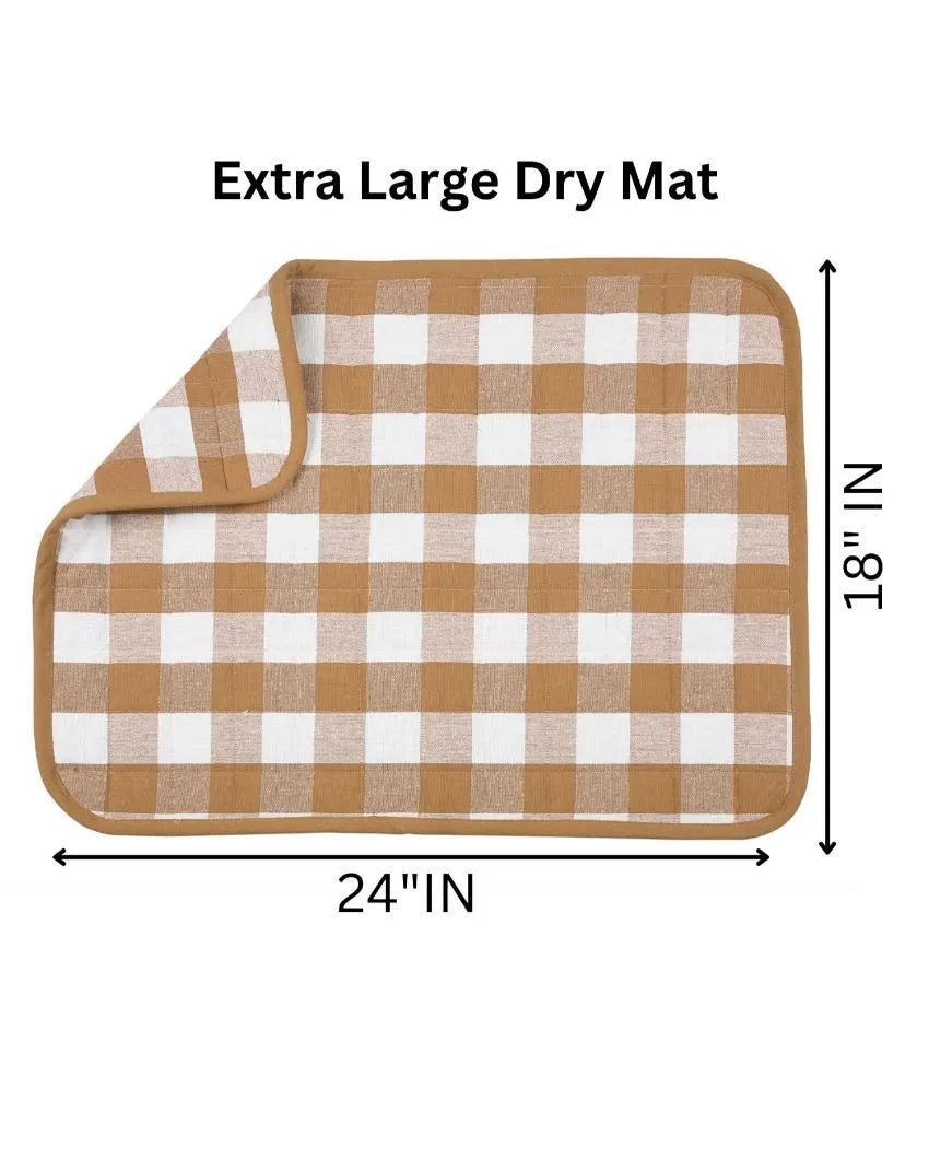 Checks Quilt Dish Drying Mats | Set of 2 | 18 x 24 inches