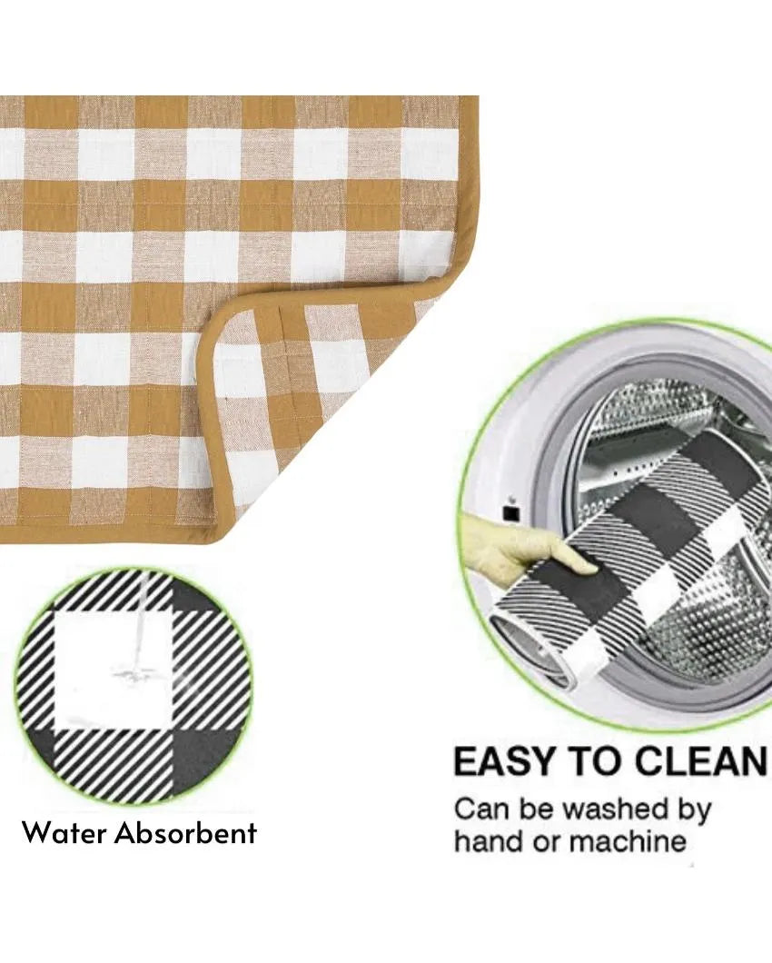 Checks Quilt Dish Drying Mats | Set of 2 | 18 x 24 inches