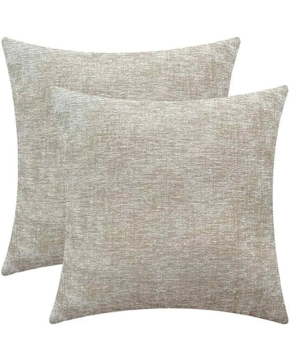 Chenille Couch & Sofa Cushion Covers With Invisible Zipper  | Multiple Colors | Set Of 2 | 16 x 16 inches