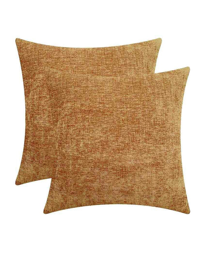 Chenille Couch & Sofa Cushion Covers With Invisible Zipper  | Multiple Colors | Set Of 2 | 16 x 16 inches