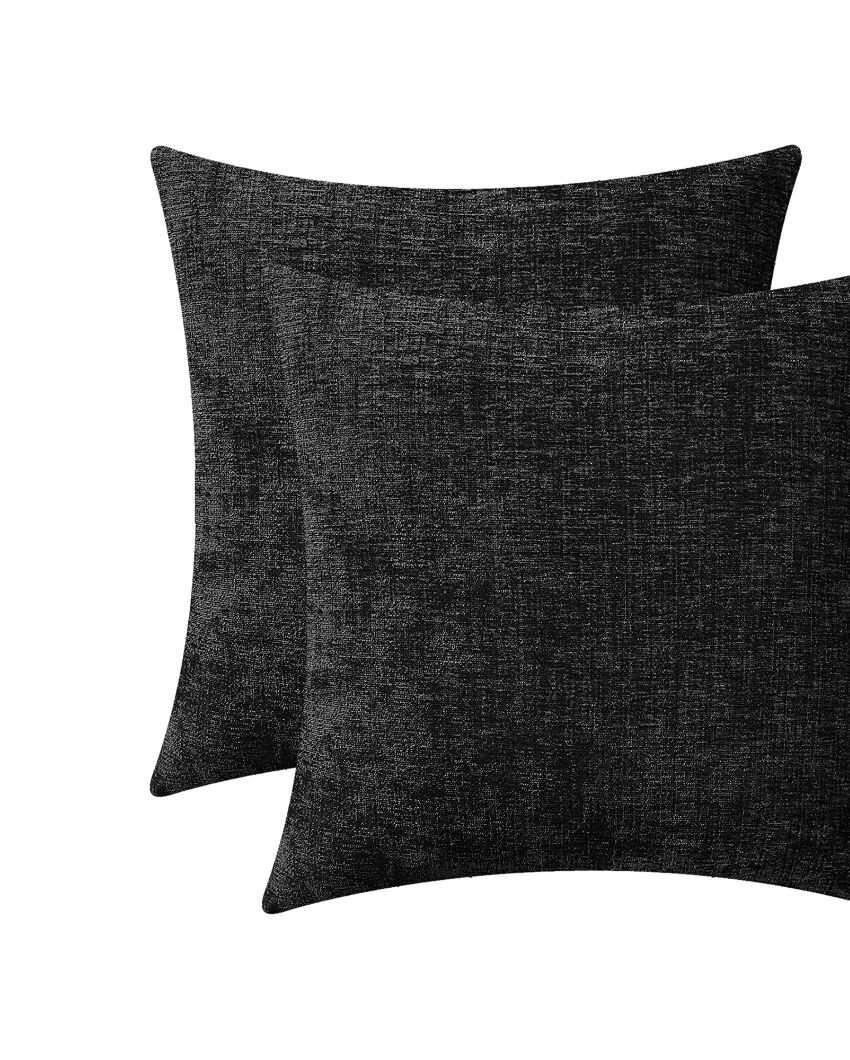 Chenille Knife Edge With Invisible Zipper Couch Cushion Covers  | Multiple Colors | Set Of 2 | 18 x 18 inches