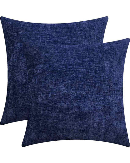 Contemporary Chenille Couch Sofa Cushion Covers Invisible Zipper | Multiple Colors | Set Of 2 | 20 X 20 inches