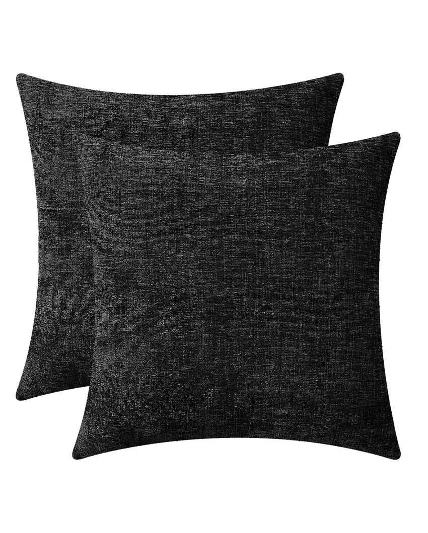 Contemporary Chenille Couch Sofa Cushion Covers Invisible Zipper | Multiple Colors | Set Of 2 | 20 X 20 inches