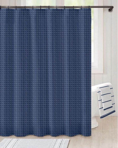 Waffle Weave Cotton Shower Curtains With 12 Rust-Resistant Metal Grommets | 6 Ft