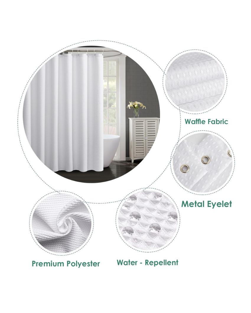 Waffle Shower Curtains with Metal Eyelets | 72 x 78 inches