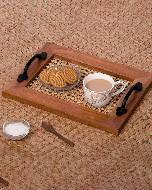 Antique Cane Tray With Handle