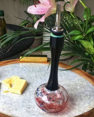 Multicolor Vase Design Glass Oil Decanter