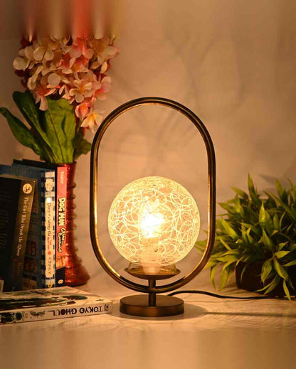 Aloe Oval Shape Color Table Lamp with Glass Shade | 8 x 13 inches