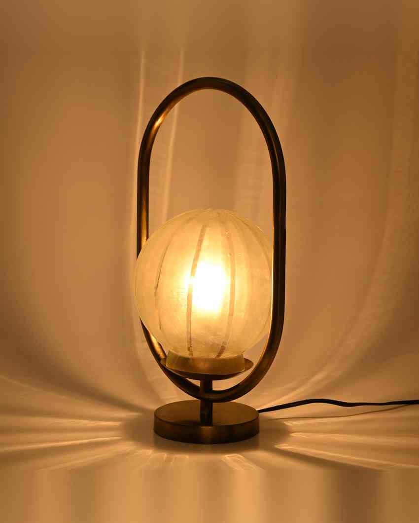 Cattleya Oval Shape Color Table Lamp with Glass Shade | 8 x 13 inches