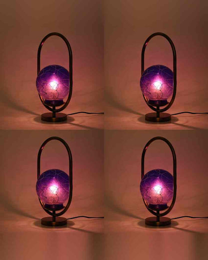 Passiflora Oval Shape Color Table Lamp with Glass Shade | 8 x 13 inches