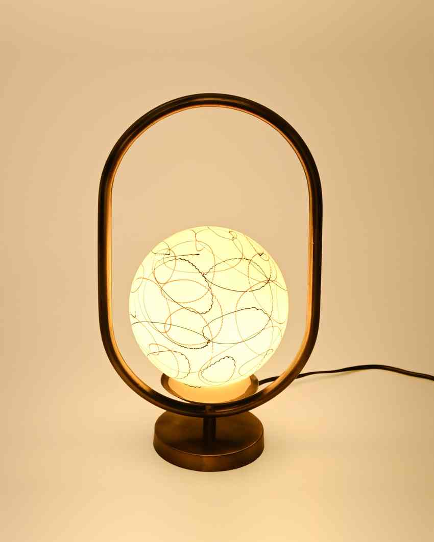 Passiflora Oval Shape Color Table Lamp with Glass Shade | 8 x 13 inches