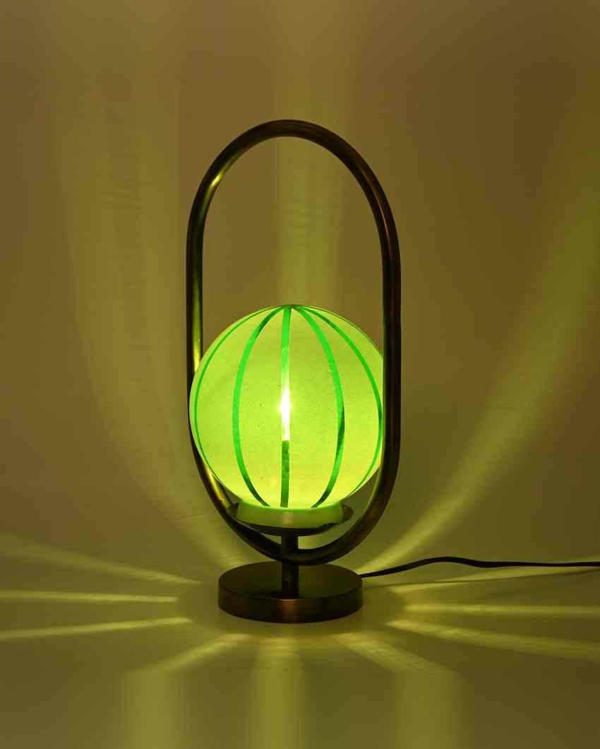 Clemátide Oval Shape Color Table Lamp with Glass Shade | 8 x 13 inches