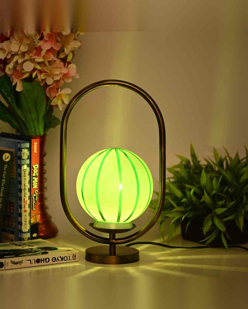 Clemátide Oval Shape Color Table Lamp with Glass Shade | 8 x 13 inches