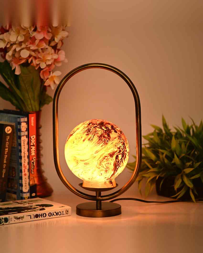 Edelweiss Oval Shape Color Table Lamp with Glass Shade | 8 x 13 inches