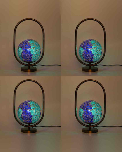 Diente de leon Oval Shape Color Table Lamp with Glass Shade | 8 x 13 inches