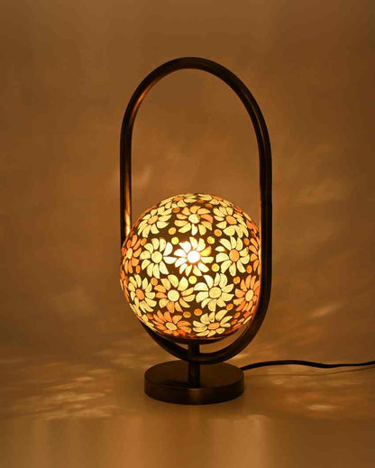 Diente de leon Oval Shape Color Table Lamp with Glass Shade | 8 x 13 inches