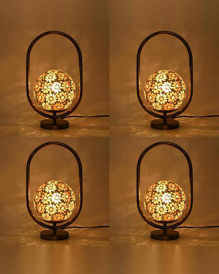 Lobelia Oval Shape Color Table Lamp with Glass Shade | 8 x 13 inches