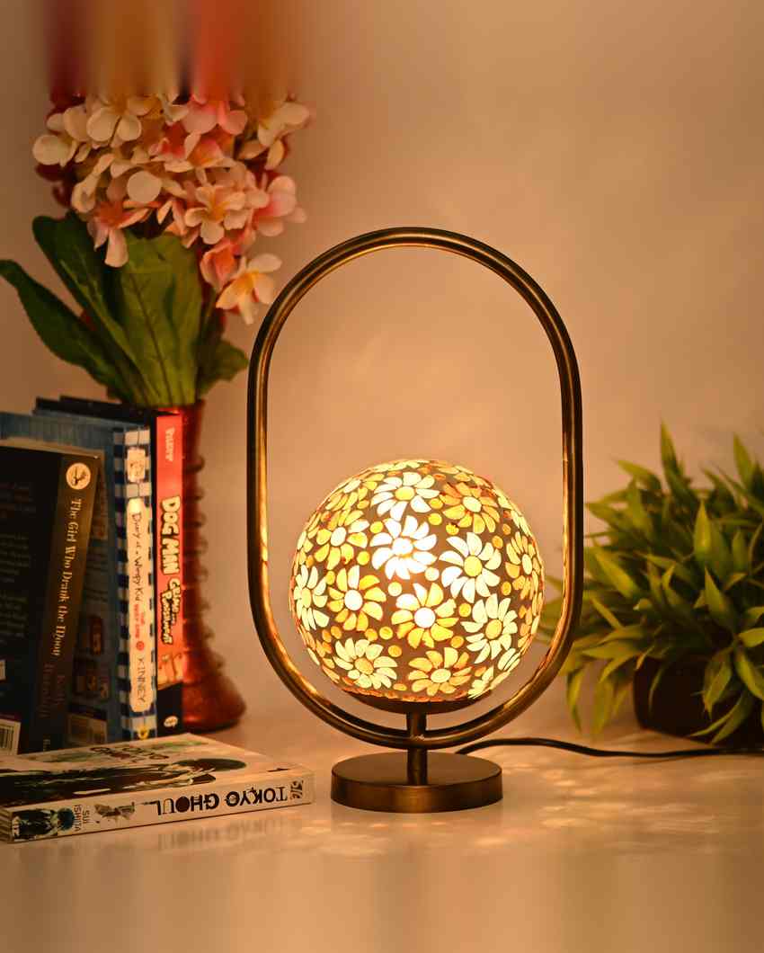 Lobelia Oval Shape Color Table Lamp with Glass Shade | 8 x 13 inches