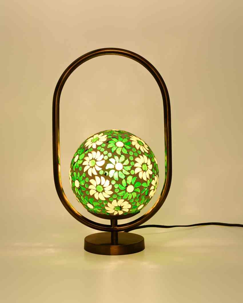 Lobelia Oval Shape Color Table Lamp with Glass Shade | 8 x 13 inches