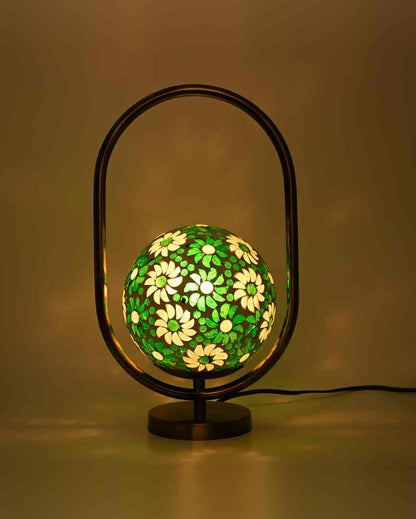 Petunia Oval Shape Color Table Lamp with Glass Shade | 8 x 13 inches