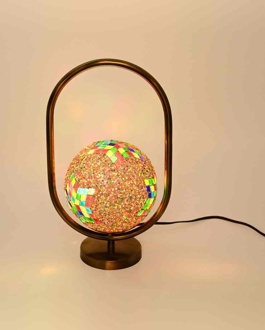 Petunia Oval Shape Color Table Lamp with Glass Shade | 8 x 13 inches