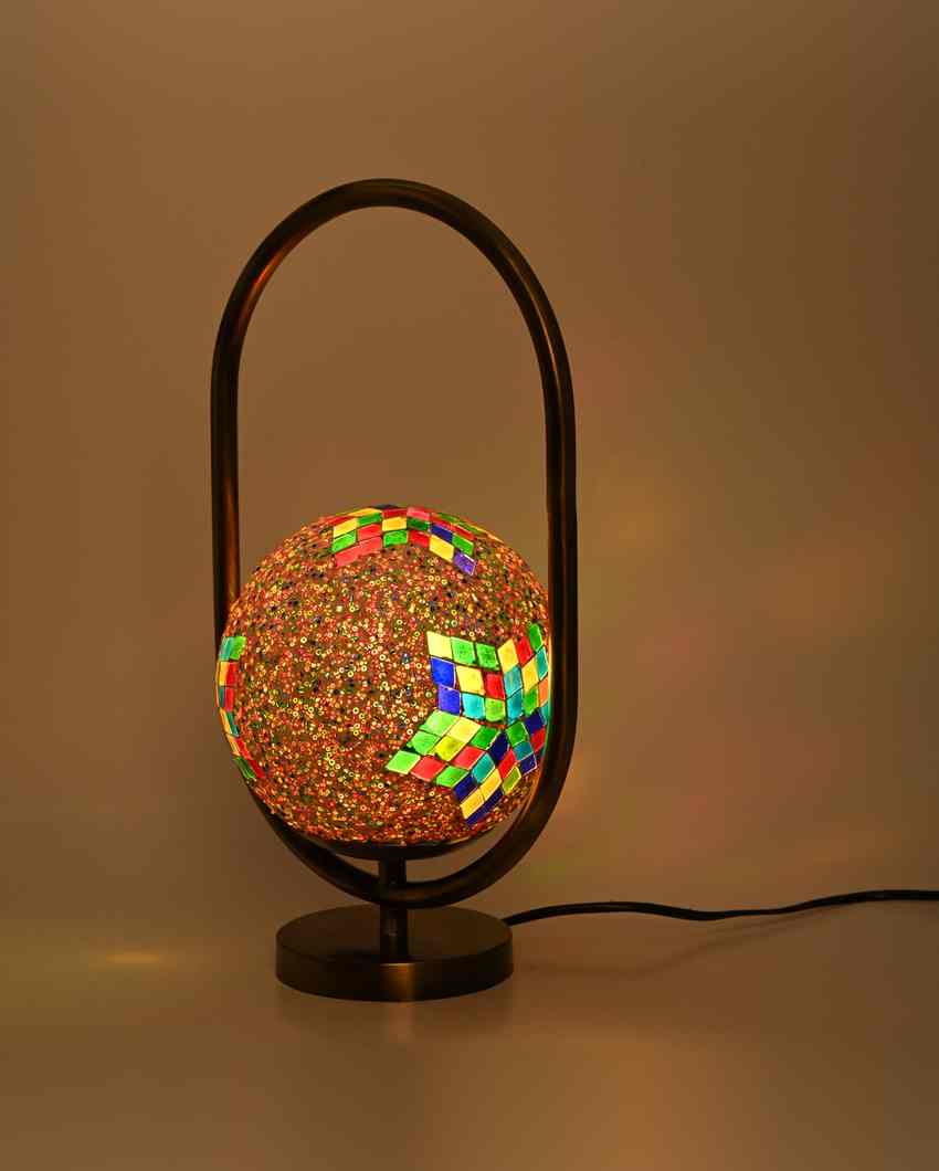 Ranúnculo Oval Shape Color Table Lamp with Glass Shade | 8 x 13 inches