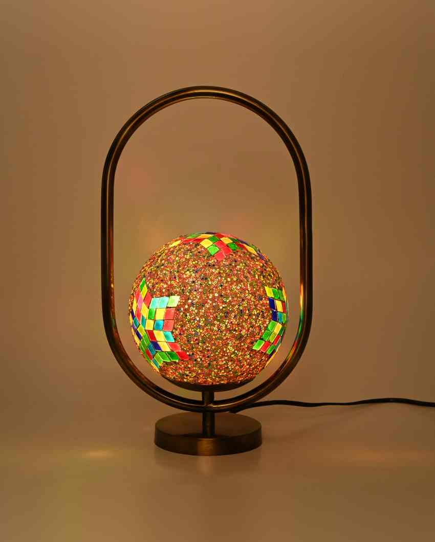 Ranúnculo Oval Shape Color Table Lamp with Glass Shade | 8 x 13 inches