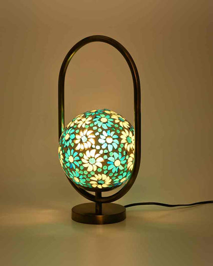 Poppy Oval Shape Color Table Lamp with Glass Shade | 8 x 13 inches