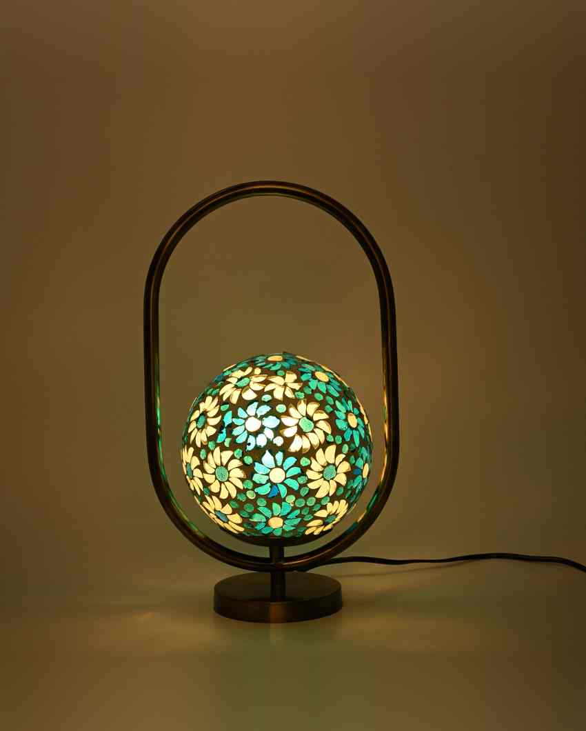 Poppy Oval Shape Color Table Lamp with Glass Shade | 8 x 13 inches