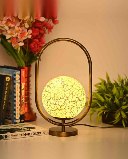 Begoniaa Oval Shape Color Table Lamp with Glass Shade | 8 x 13 inches