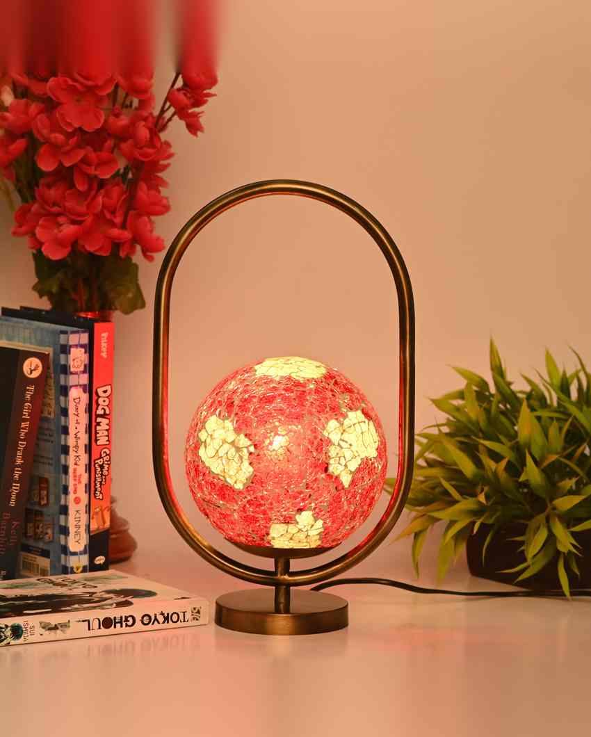 Snapdragon Oval Shape Color Table Lamp with Glass Shade | 8 x 13 inches