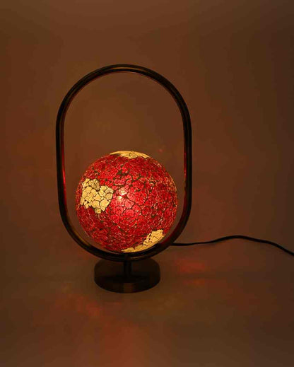 Snapdragon Oval Shape Color Table Lamp with Glass Shade | 8 x 13 inches