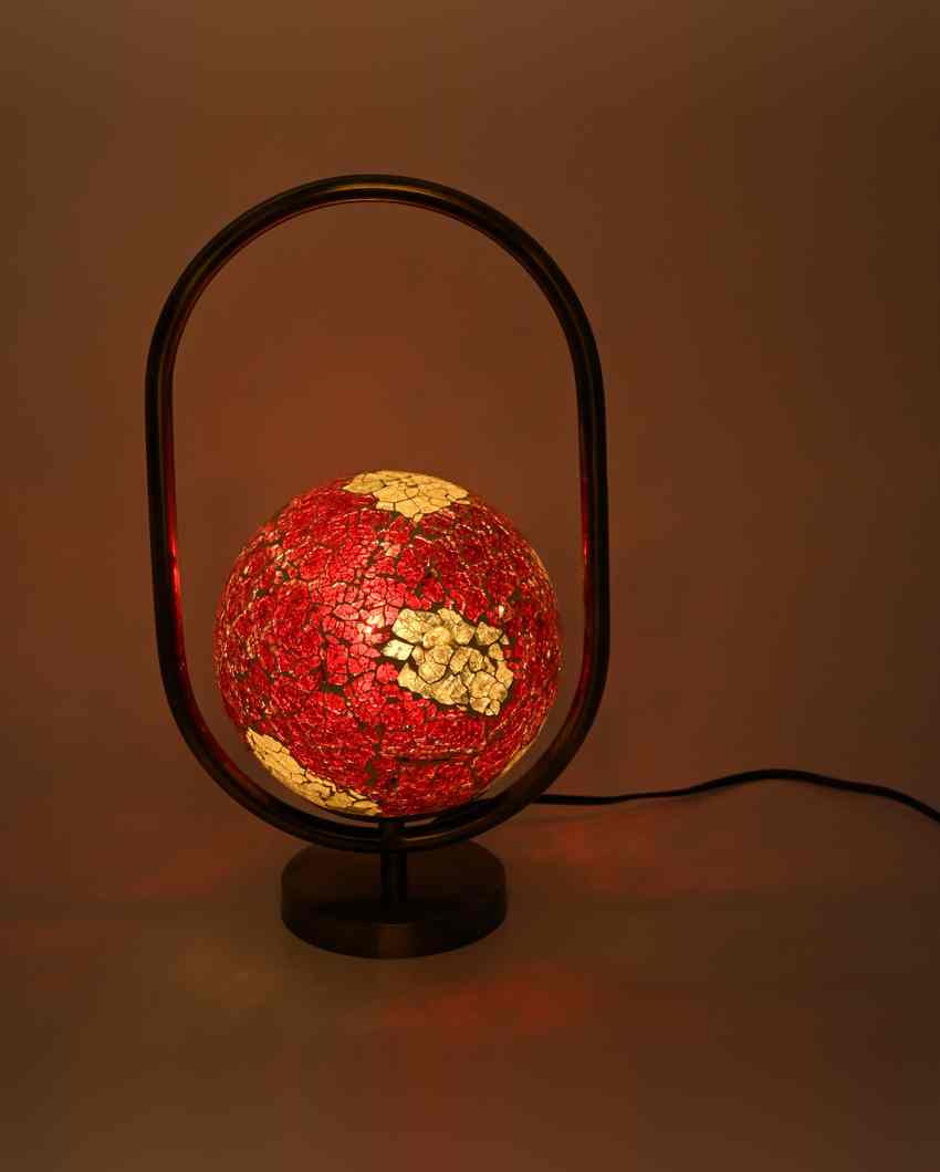 Snapdragon Oval Shape Color Table Lamp with Glass Shade | 8 x 13 inches