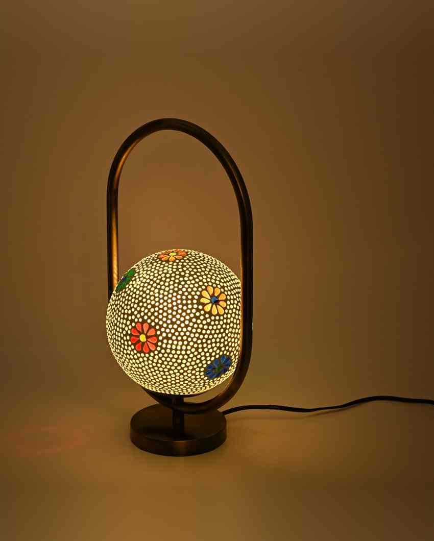 Snapdragon Oval Shape Color Table Lamp with Glass Shade | 8 x 13 inches