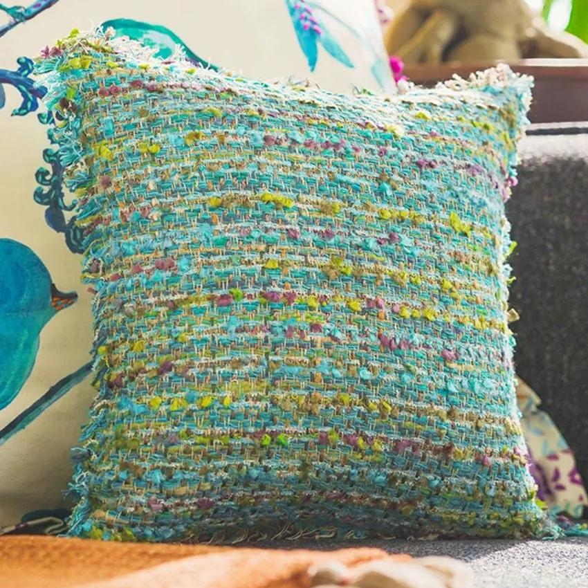 Enlaced Cushion Cover Turquoise