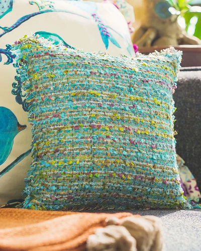 Enlaced Cushion Cover Turquoise