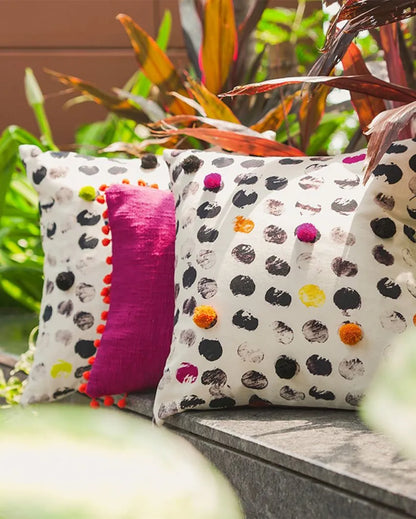 Polka Cushion Cover | 16 x 16 inches