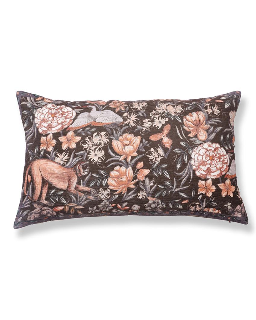 Vanya Chenille Brown Cushion Cover Without Embroidery