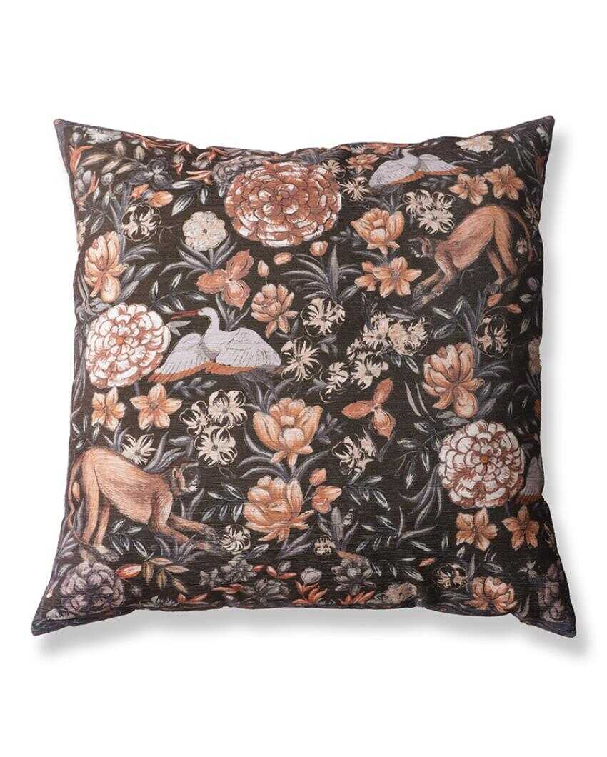 Vanya Chenille Brown Cushion Cover Without Embroidery