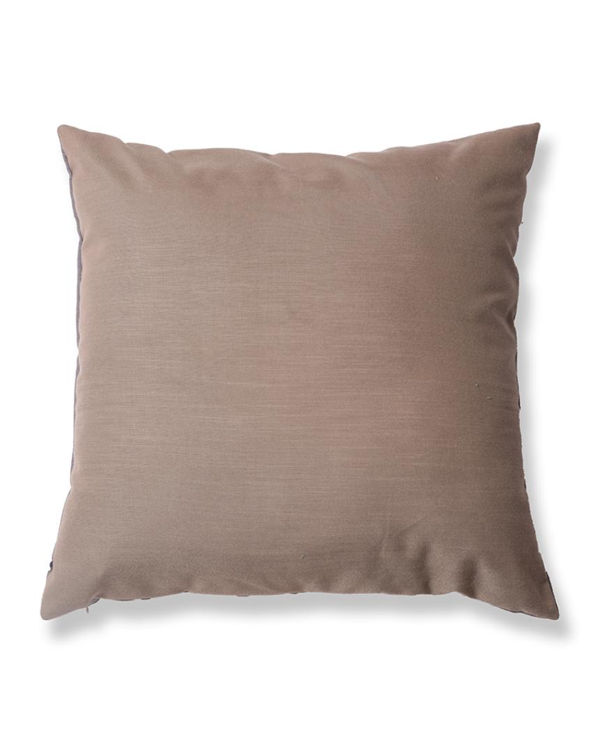 Vanya Chenille Brown Cushion Cover With Embroidery