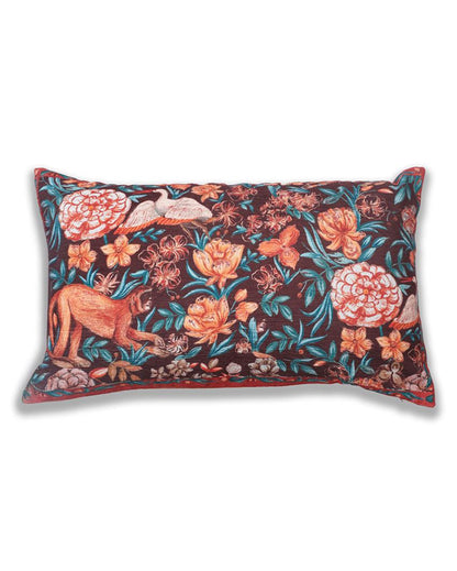 Vanya Chenille Rust Cushion Cover With Embroidery