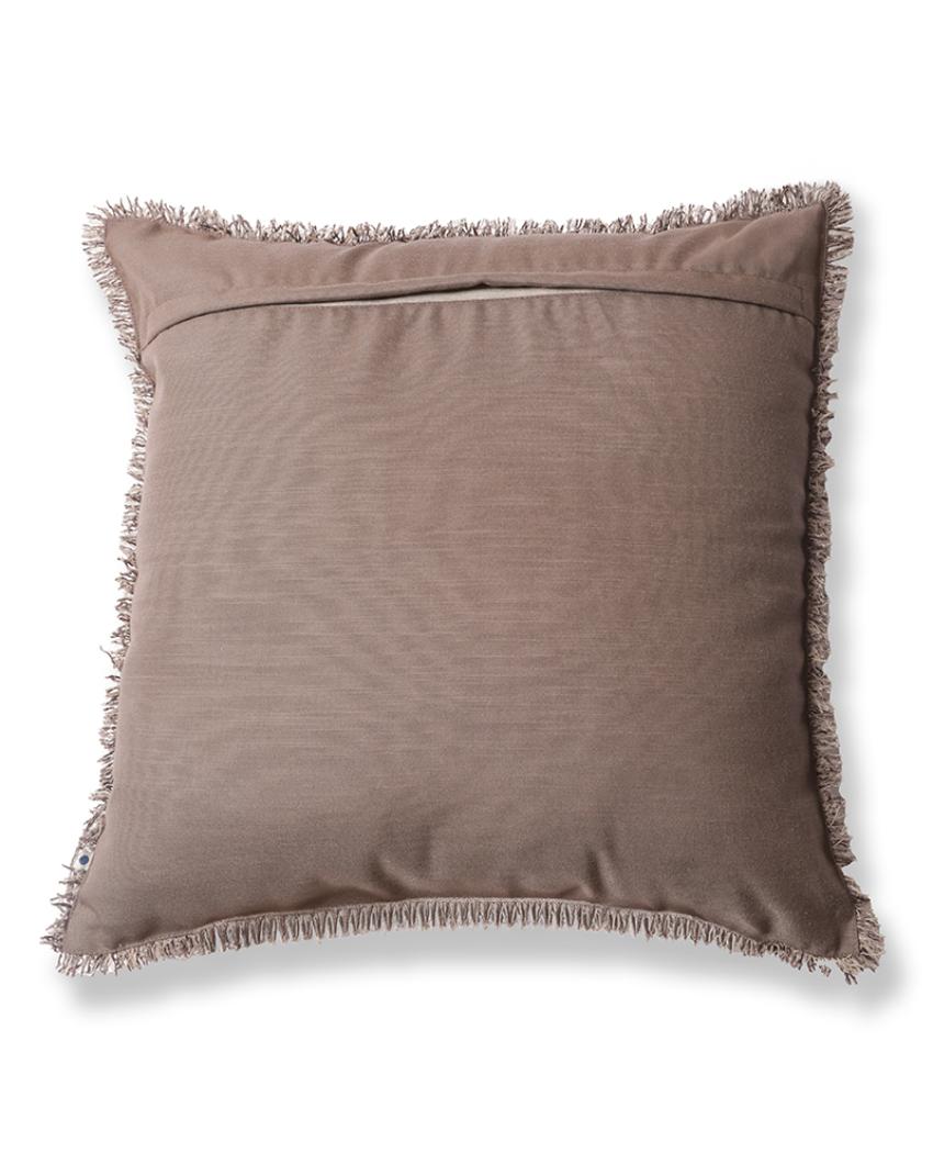 Sukoon Handwoven Grey Viscose Neutral Cushion Cover