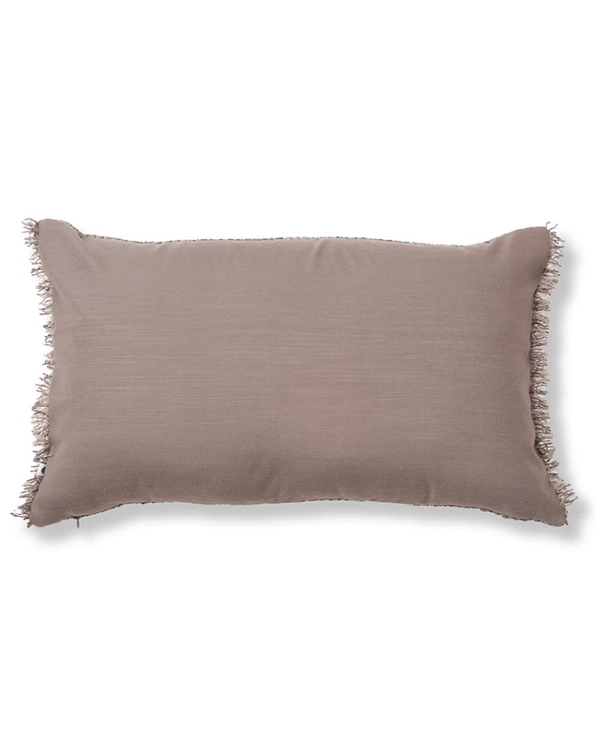 Sukoon Handwoven Grey Viscose Neutral Cushion Cover